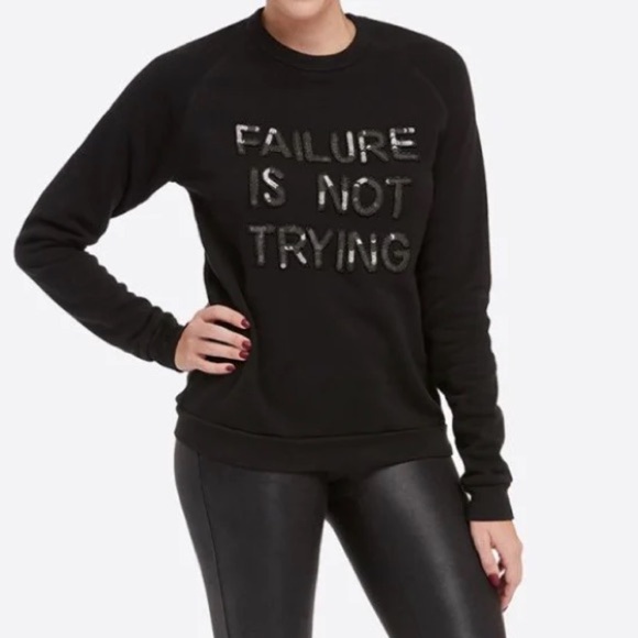 Bow & Drape x Spanx Sequin Failure Is Not
Trying Sweatshirt Black Sz S - Picture 1 of 13